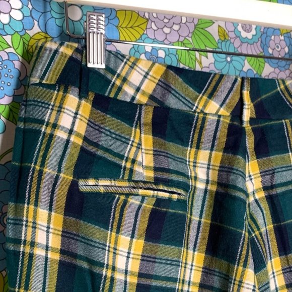 Lucca X Wildfang Green and Yellow Plaid Wide Leg Trousers Size:M - Picture 5 of 12